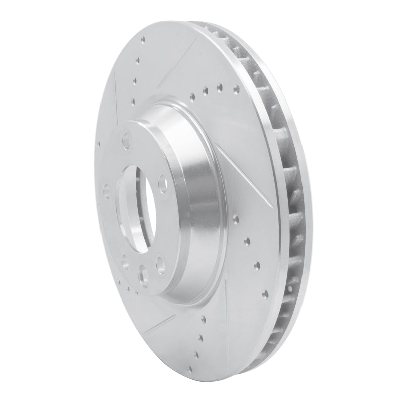 R1 Concepts R1 03-15 Audi Q7 Right Front Drilled & Slotted Silver Brake Rotor