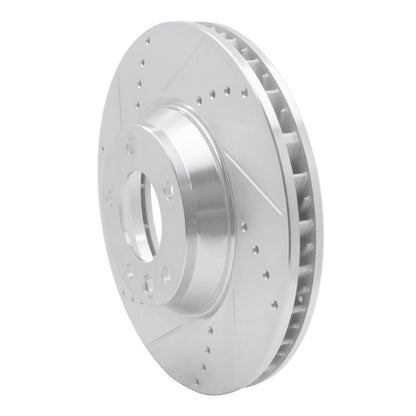 R1 Concepts R1 03-15 Audi Q7 Right Front Drilled & Slotted Silver Brake Rotor