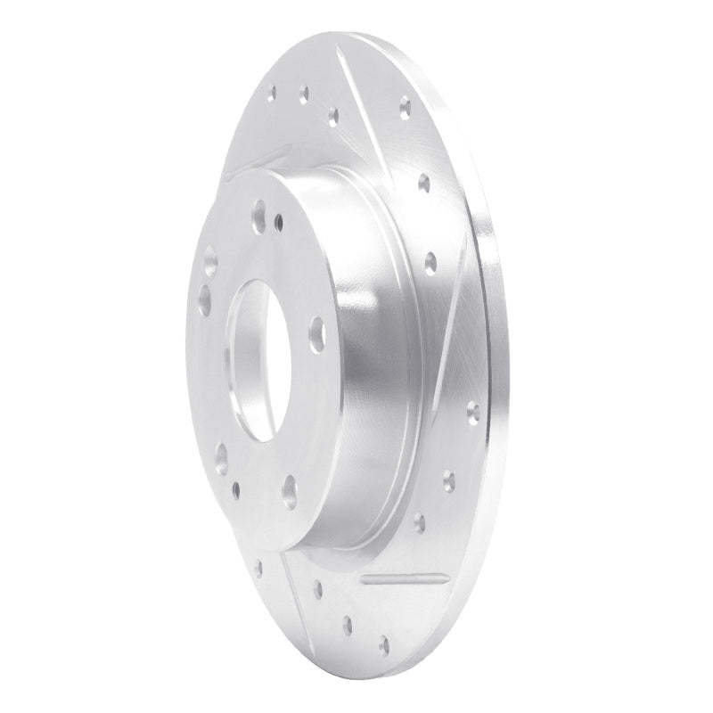 R1 Concepts R1 16-25 Honda Civic Hatchback Rear Right Drilled & Slotted Silver Brake Rotor