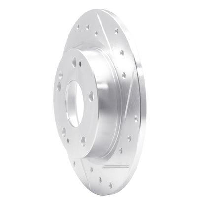 R1 Concepts R1 16-25 Honda Civic Hatchback Rear Right Drilled & Slotted Silver Brake Rotor