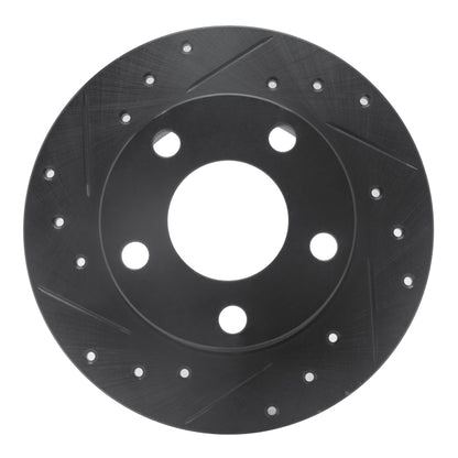 R1 Concepts R1 98-01 Audi A6 Quattro Rear Left Drilled & Slotted Black Brake Rotor