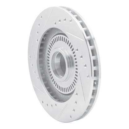 R1 Concepts R1 87-92 Lincoln Mark VII Front Right Drilled & Slotted Silver Brake Rotor