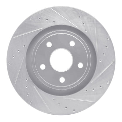 R1 Concepts R1 06-10 Jeep Grand Cherokee Front Right Drilled & Slotted Silver Brake Rotor
