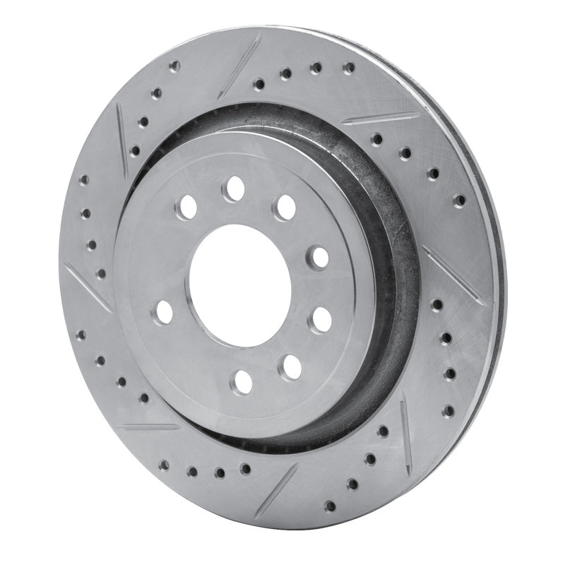 R1 Concepts R1 2008-2011 Saab 9-3X Rear Left Drilled & Slotted Silver Brake Rotor