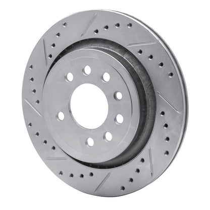 R1 Concepts R1 2008-2011 Saab 9-3X Rear Left Drilled & Slotted Silver Brake Rotor