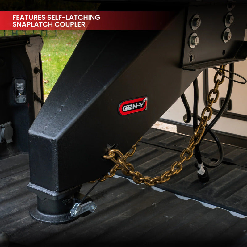 GEN-Y Hitch Gen-Y Nomad Static 5th Wheel to Gooseneck - 6.5K TW 30K Tow - Texture Black (Rhino Frames)