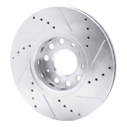 R1 Concepts R1 92-95 Volkswagen EuroVan Front Left Drilled & Slotted Silver Brake Rotor