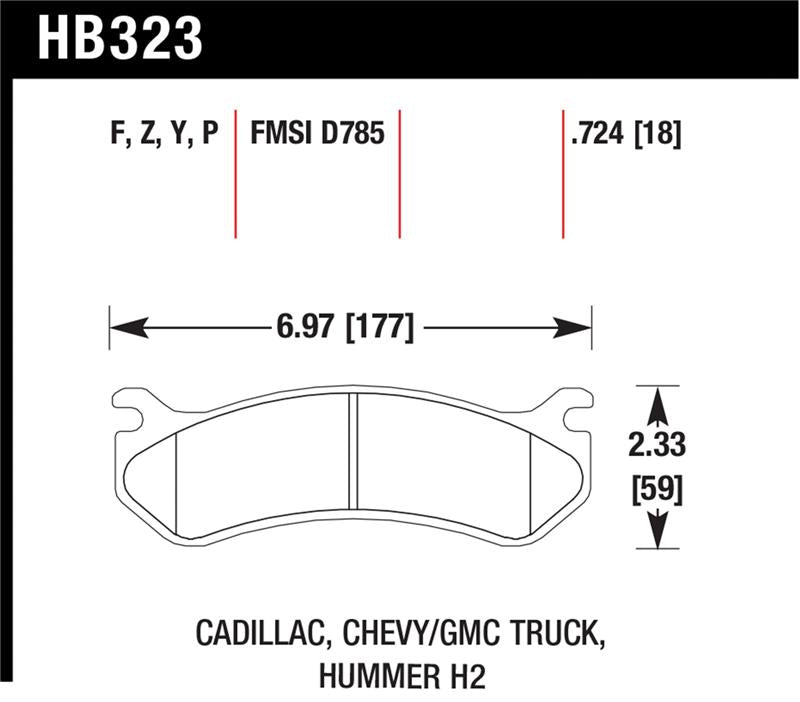 Hawk Performance Hawk Chevy / GMC Truck / Hummer LTS Street Rear Brake Pads