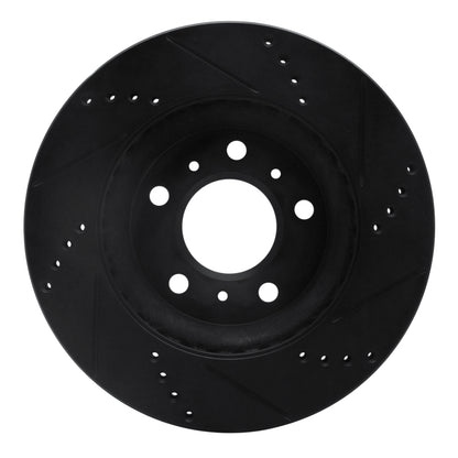 R1 Concepts R1 04-09 Buick Allure Front Left Drilled & Slotted Black Brake Rotor