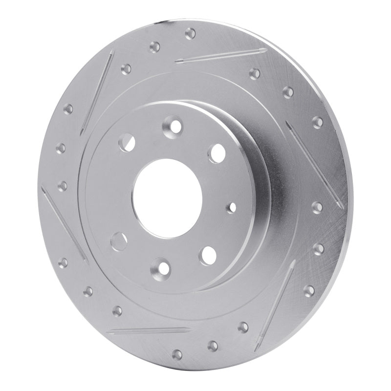 R1 Concepts R1 90-03 Ford Escort Rear Left Drilled & Slotted Silver Brake Rotor