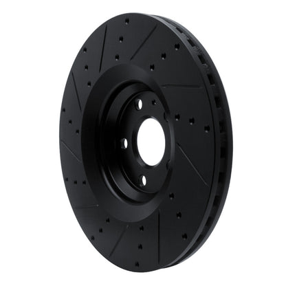 R1 Concepts R1 12-15 Audi TTS Quattro Front Right Drilled & Slotted Black Brake Rotor
