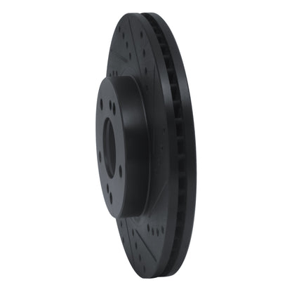 R1 Concepts R1 97-01 Infiniti Q45 Front Right Drilled & Slotted Black Brake Rotor
