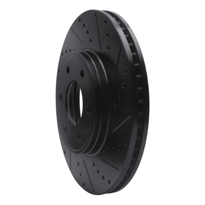 R1 Concepts R1 06-09 Chevrolet Trailblazer Front Right Drilled & Slotted Black Brake Rotor