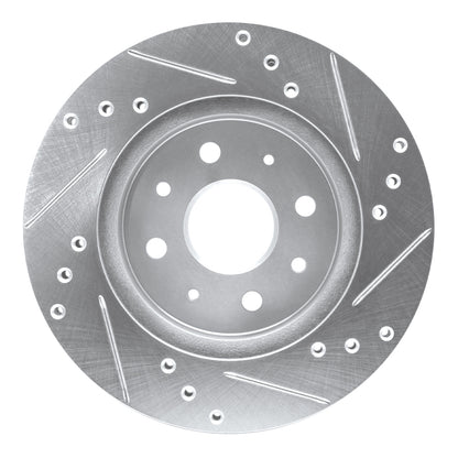 R1 Concepts R1 03-05 Kia Rio Front Left Drilled & Slotted Silver Brake Rotor
