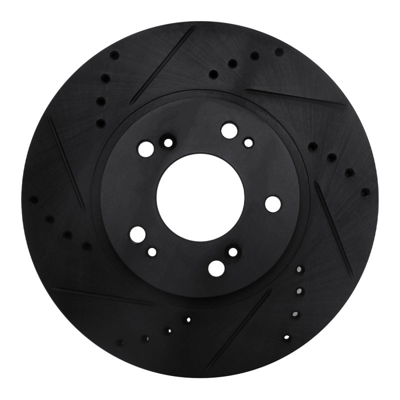 R1 Concepts R1 04-11 Mitsubishi Grandis (Mexico) Front Left Drilled & Slotted Black Brake Rotor
