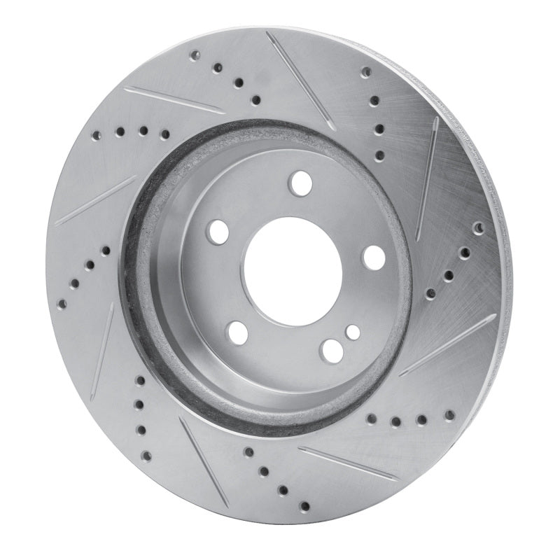 R1 Concepts R1 15-23 Mercedes-Benz C300 Sedan Rear Left Drilled & Slotted Silver Brake Rotor