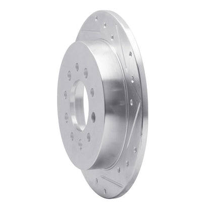 R1 Concepts R1 07-08 Hyundai TIBURON Rear Right Drilled & Slotted Silver Brake Rotor