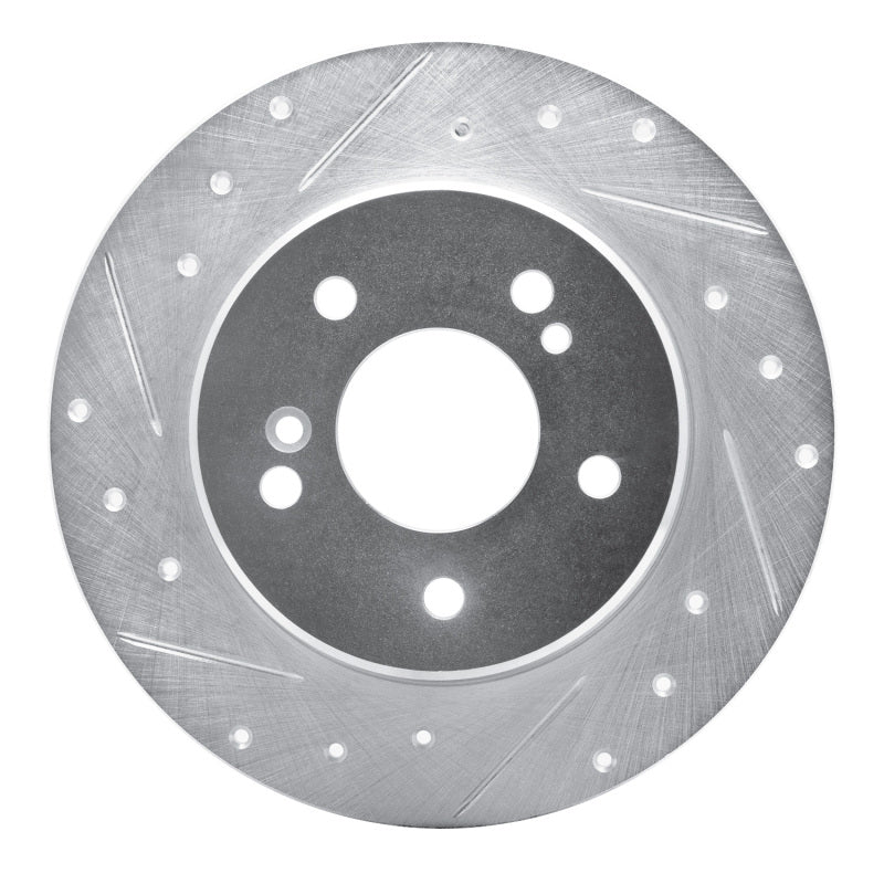 R1 Concepts R1 87-15 Chrysler Crossfire Rear Left Drilled & Slotted Silver Brake Rotor