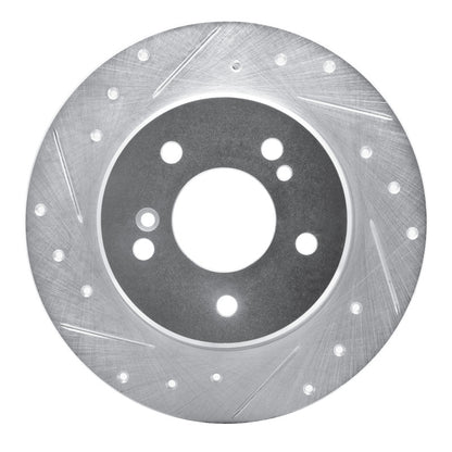 R1 Concepts R1 87-15 Chrysler Crossfire Rear Left Drilled & Slotted Silver Brake Rotor