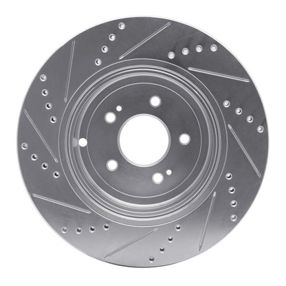 R1 Concepts R1 18-25 Genesis G70 Rear Right Drilled & Slotted Silver Brake Rotor