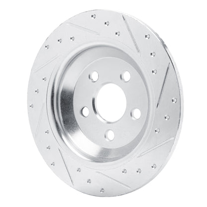 R1 Concepts R1 22-25 Ford Maverick Rear Left Drilled & Slotted Silver Brake Rotor