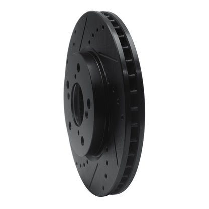 R1 Concepts R1 05-10 Honda Odyssey Front Left Drilled & Slotted Black Brake Rotor