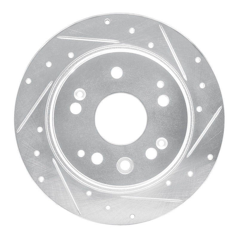 R1 Concepts R1 01-03 Acura CL Rear Right Drilled & Slotted Silver Brake Rotor