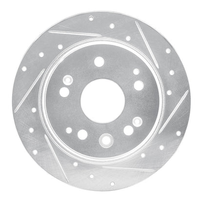 R1 Concepts R1 01-03 Acura CL Rear Right Drilled & Slotted Silver Brake Rotor