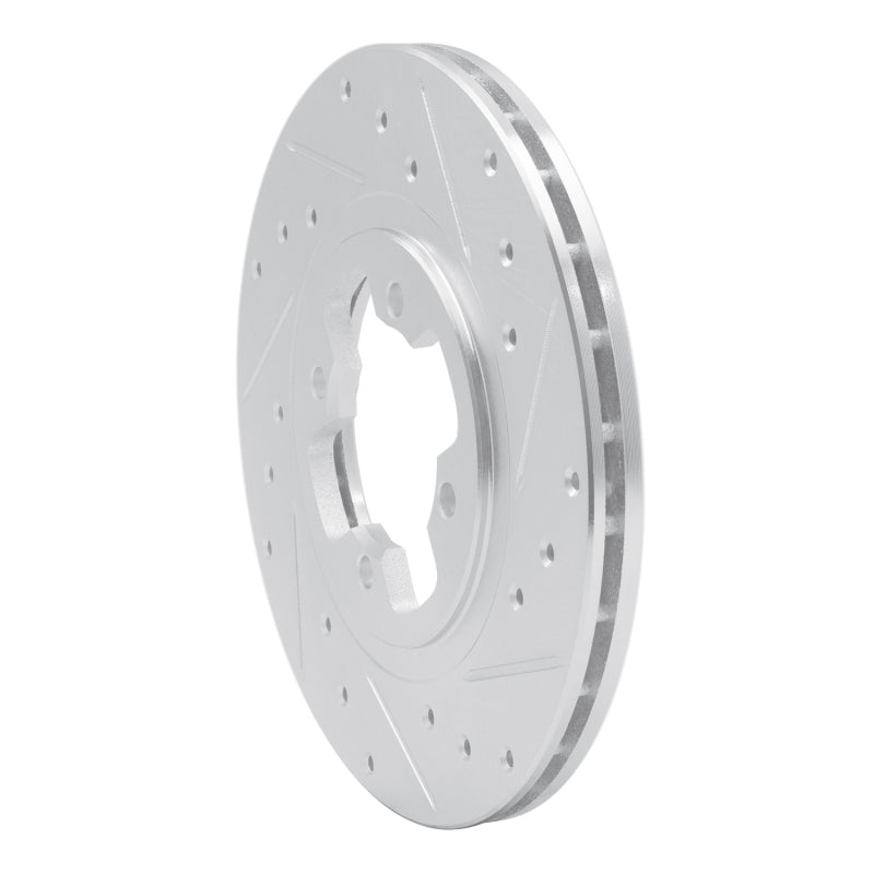 R1 Concepts R1 81-88 Nissan Maxima Front Right Drilled & Slotted Silver Brake Rotor