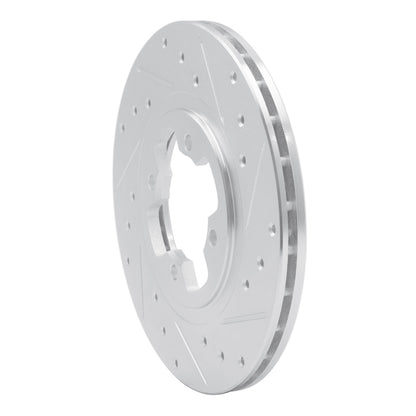 R1 Concepts R1 81-88 Nissan Maxima Front Right Drilled & Slotted Silver Brake Rotor