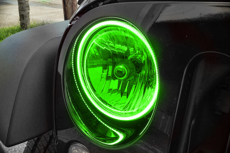 ORACLE Lighting Oracle 07-17 Jeep Wrangler Surface Mount LED Headlight Halo Kit - Green