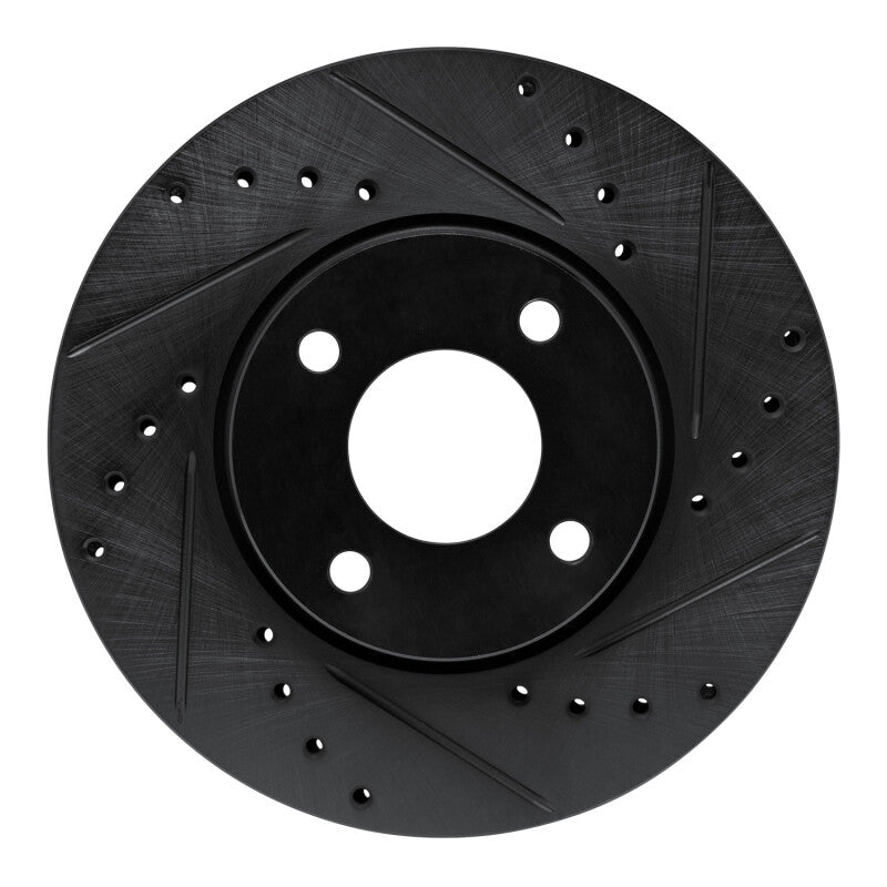 R1 Concepts R1 17-25 Nissan Versa Front Right Drilled & Slotted Black Brake Rotor