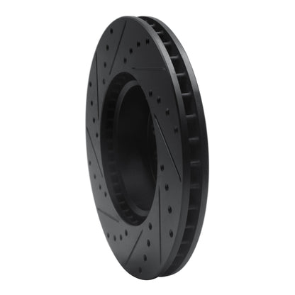 R1 Concepts R1 85-91 Mercedes-Benz 300SD Front Right Drilled & Slotted Black Brake Rotor