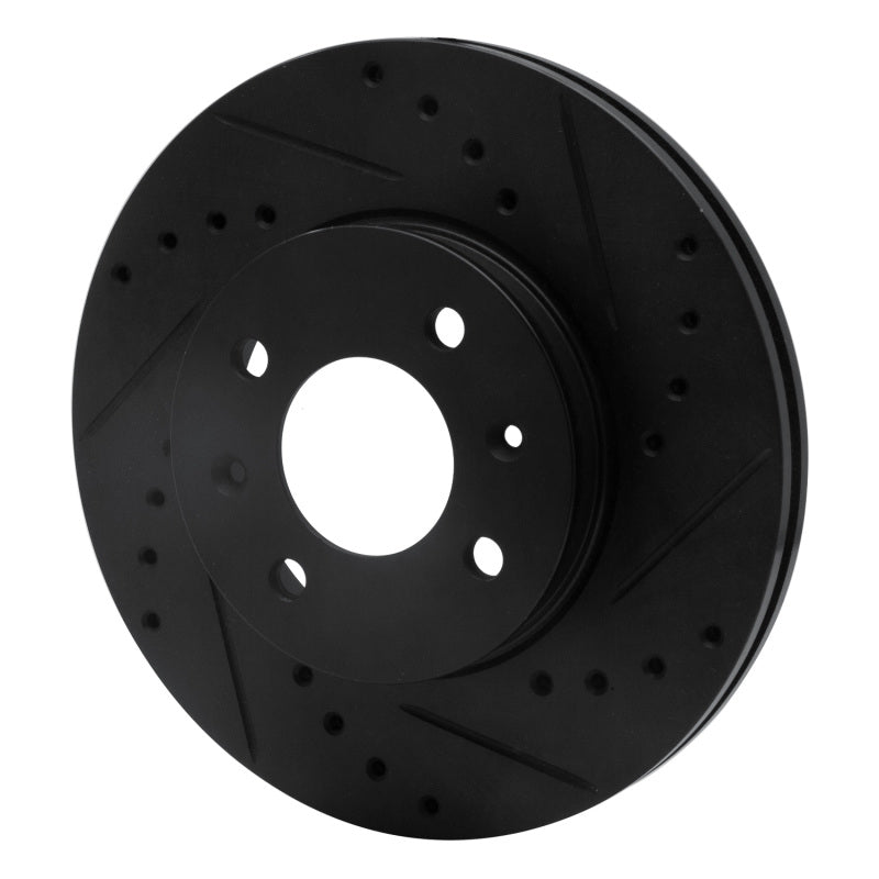 R1 Concepts R1 06-12 Dodge Attitude (Mexico) Front Right Drilled & Slotted Black Brake Rotor