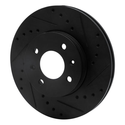 R1 Concepts R1 06-12 Dodge Attitude (Mexico) Front Right Drilled & Slotted Black Brake Rotor