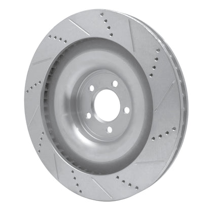 R1 Concepts R1 08-09 Jaguar XKR Right Front Drilled & Slotted Silver Brake Rotor