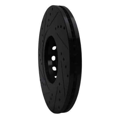 R1 Concepts R1 02-05 Volkswagen Passat (USA/Canada) Front Right Drilled & Slotted Black Brake Rotor
