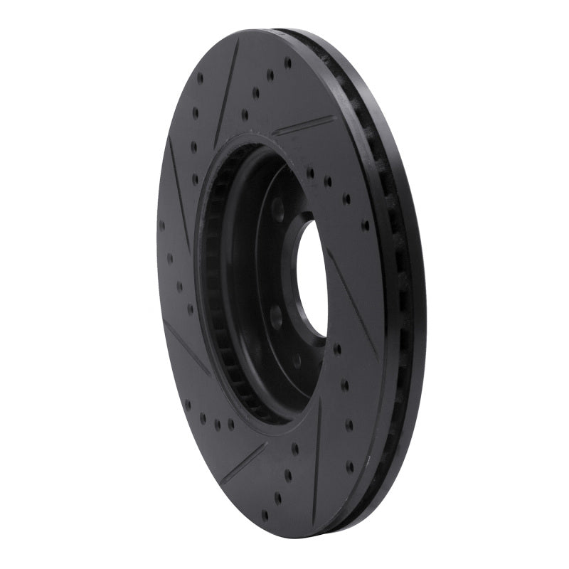 R1 Concepts R1 2011-2025 Buick LaCrosse Front Right Drilled & Slotted Black Brake Rotor