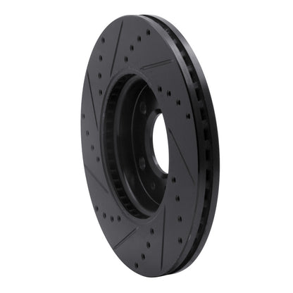 R1 Concepts R1 2011-2025 Buick LaCrosse Front Right Drilled & Slotted Black Brake Rotor