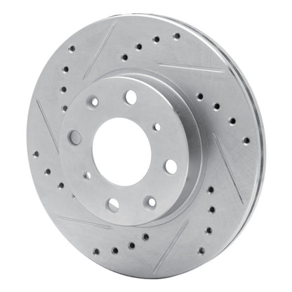 R1 Concepts R1 86-91 Acura Integra Front Left Drilled & Slotted Silver Brake Rotor
