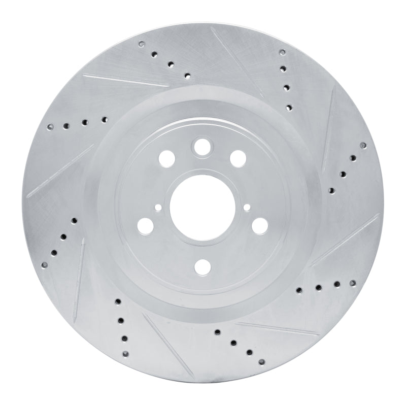 R1 Concepts R1 13-25 Lexus IS500 Right Front Drilled & Slotted Silver Brake Rotor
