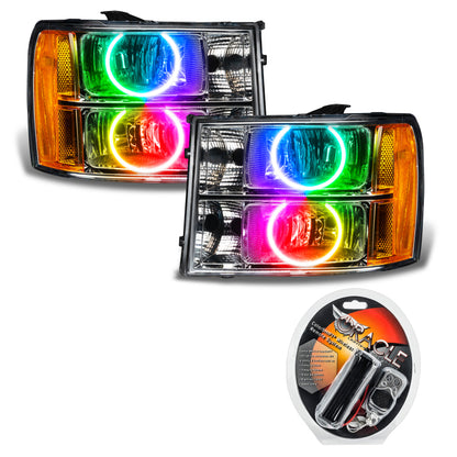 ORACLE Lighting Oracle 07-13 GMC Sierra SMD HL - Round Ring Design - ColorSHIFT