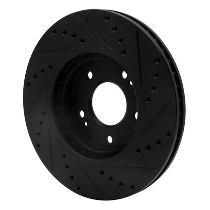 R1 Concepts R1 01-06 Hyundai Santa Fe Front Left Drilled & Slotted Black Brake Rotor