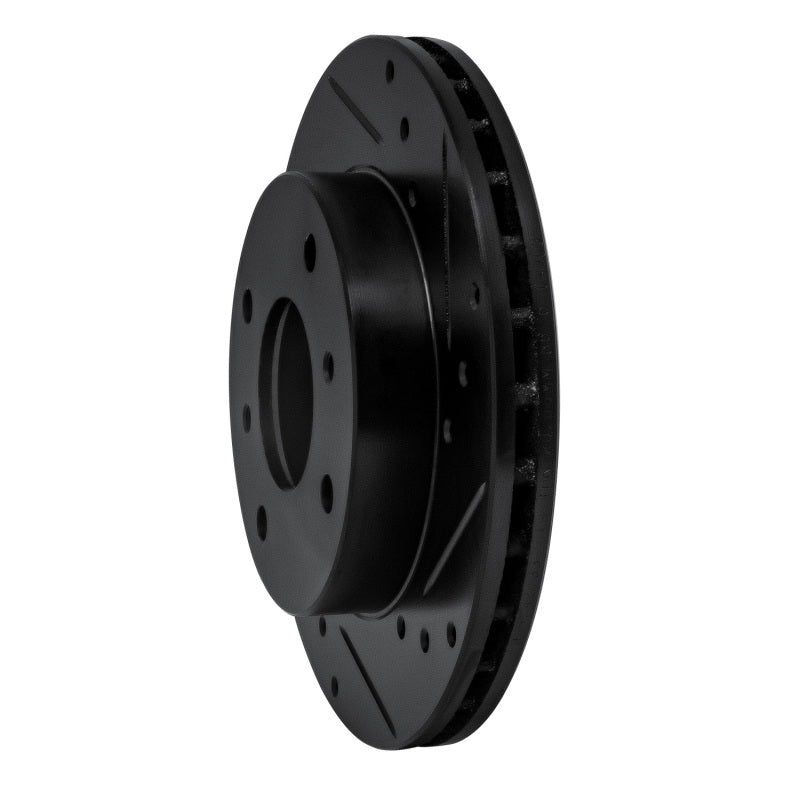 R1 Concepts R1 85-89 Nissan STANZA Front Right Drilled & Slotted Black Brake Rotor