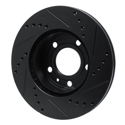 R1 Concepts R1 82-90 Volvo 760 Series Front Left Drilled & Slotted Black Brake Rotor