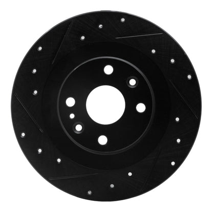 R1 Concepts R1 01-05 Mazda Miata Rear Left Drilled & Slotted Black Brake Rotor