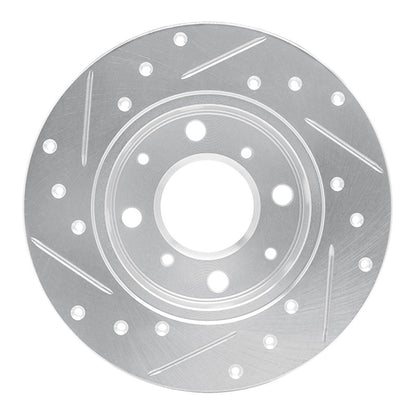 R1 Concepts R1 79-83 Honda Civic Sedan Front Right Drilled & Slotted Silver Brake Rotor