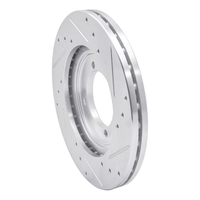 R1 Concepts R1 84-90 Dodge COLT Front Left Drilled & Slotted Silver Brake Rotor