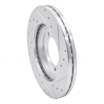 R1 Concepts R1 84-90 Dodge COLT Front Left Drilled & Slotted Silver Brake Rotor