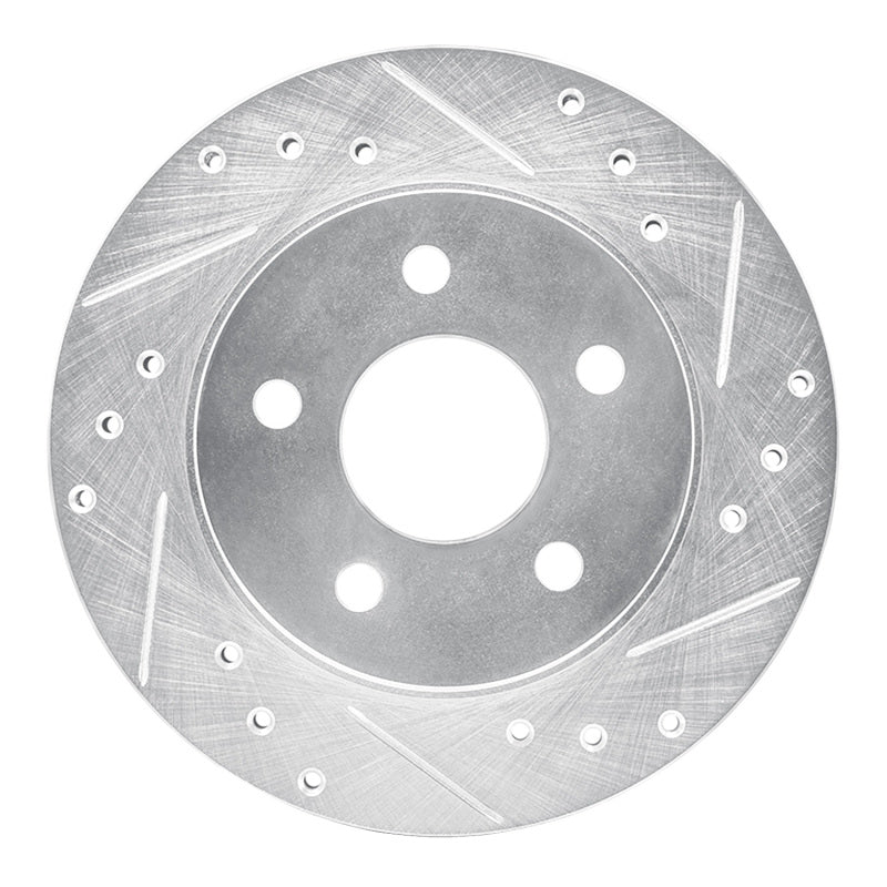 R1 Concepts R1 93-98 Ford Thunderbird Rear Right Drilled & Slotted Silver Brake Rotor
